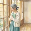 ノートを持つ女性